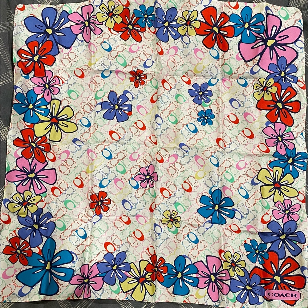Coach Multicolor Floral Scarf